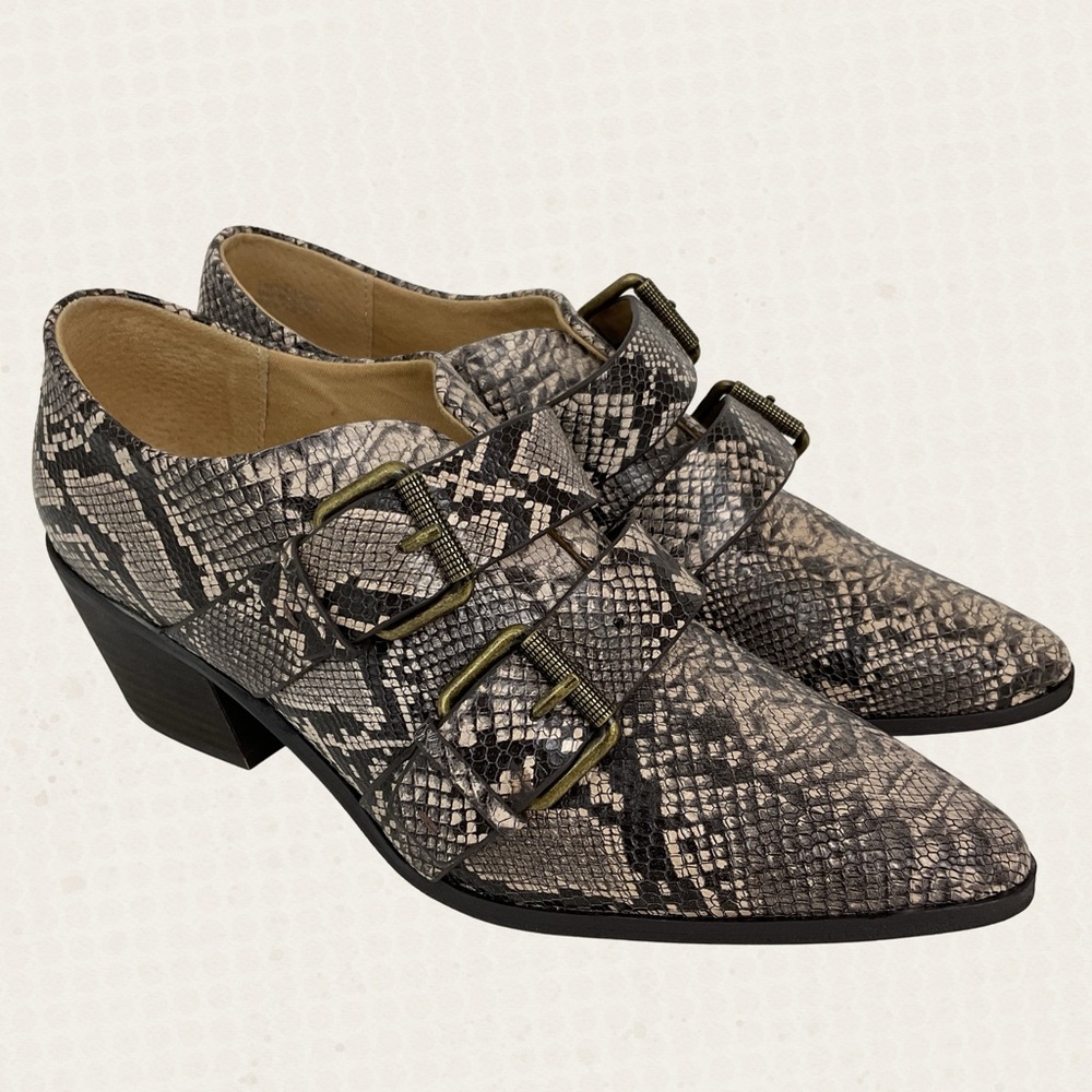 Splendid Carla Point Toe Booties Snakeskin Size 8 Shoes